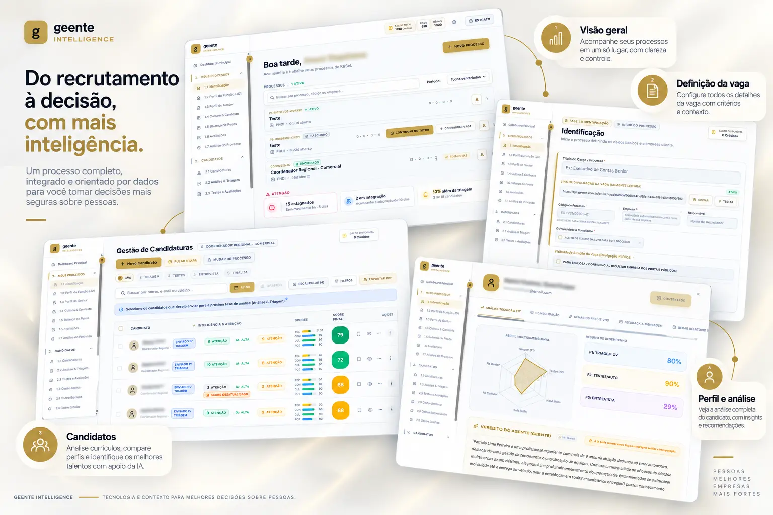 Interface da plataforma Geente